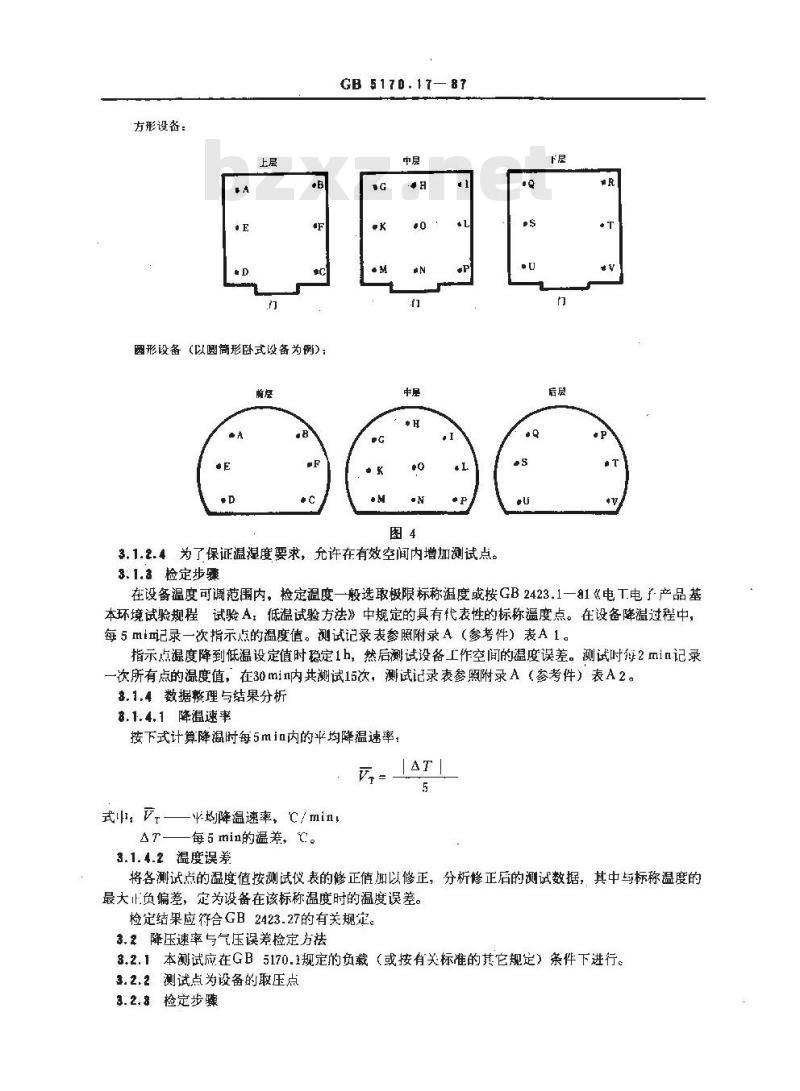 GB/T 5170.17-1987 电工电子产品环境试验设备 基本参数检定方法 低温/低气压/湿热综合顺序试验设备