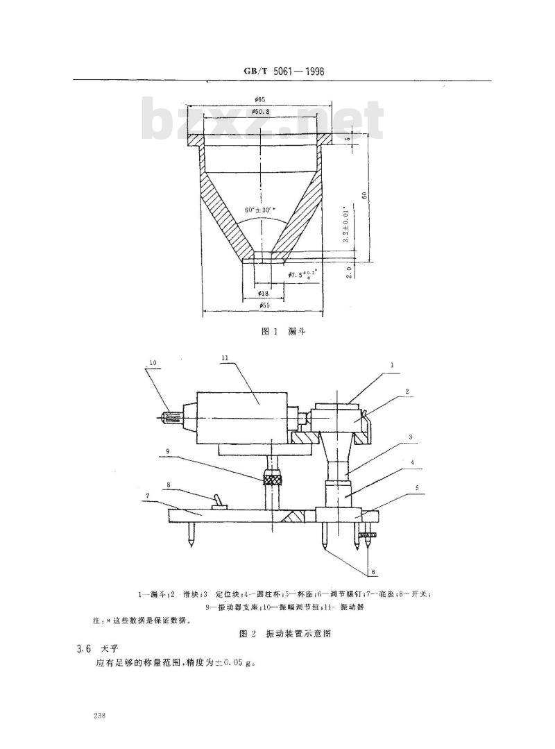 GB/T 5061-1998 金属粉末松装密度的测定 第3部分:振动漏斗法