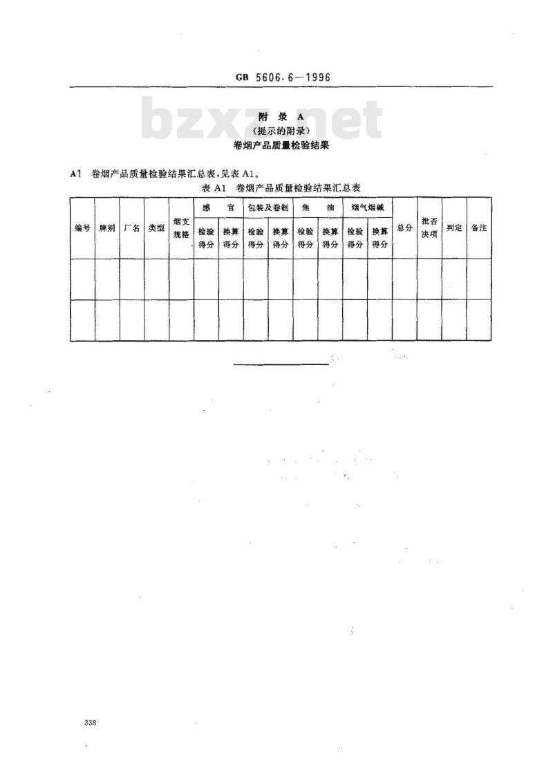 GB 5606.6-1996 卷烟 质量综合判定