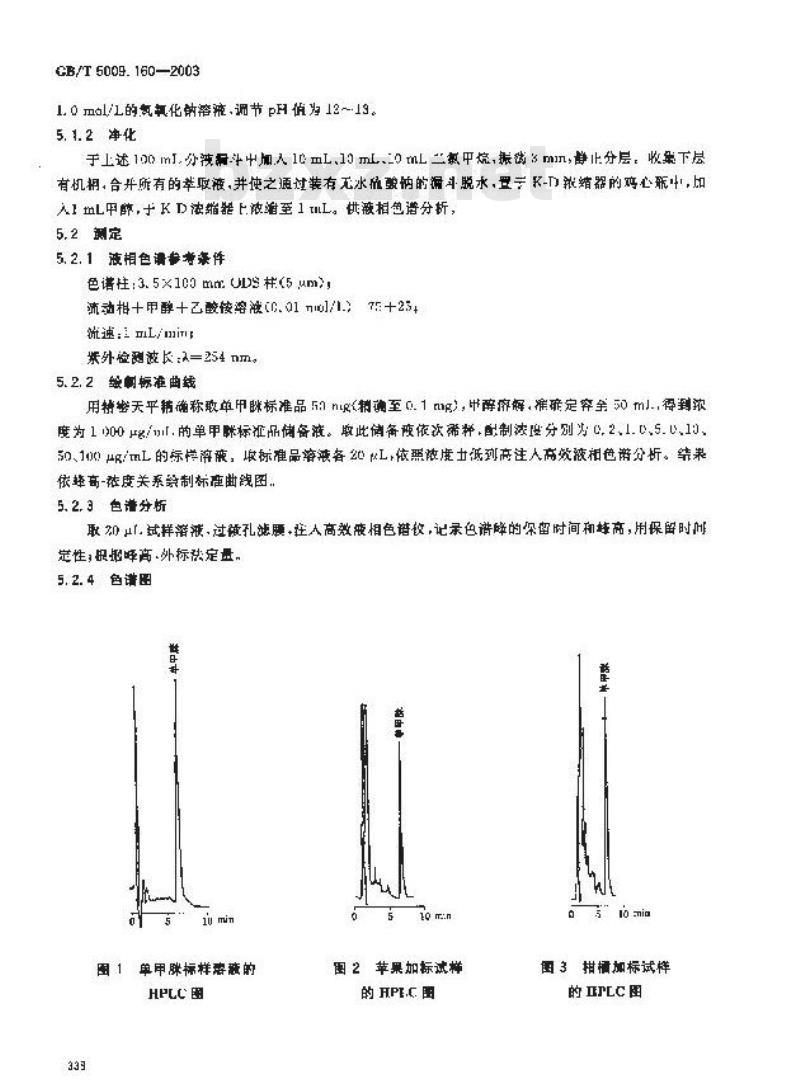 GB/T 5009.160-2003 水果中单甲脒残留量的测定
