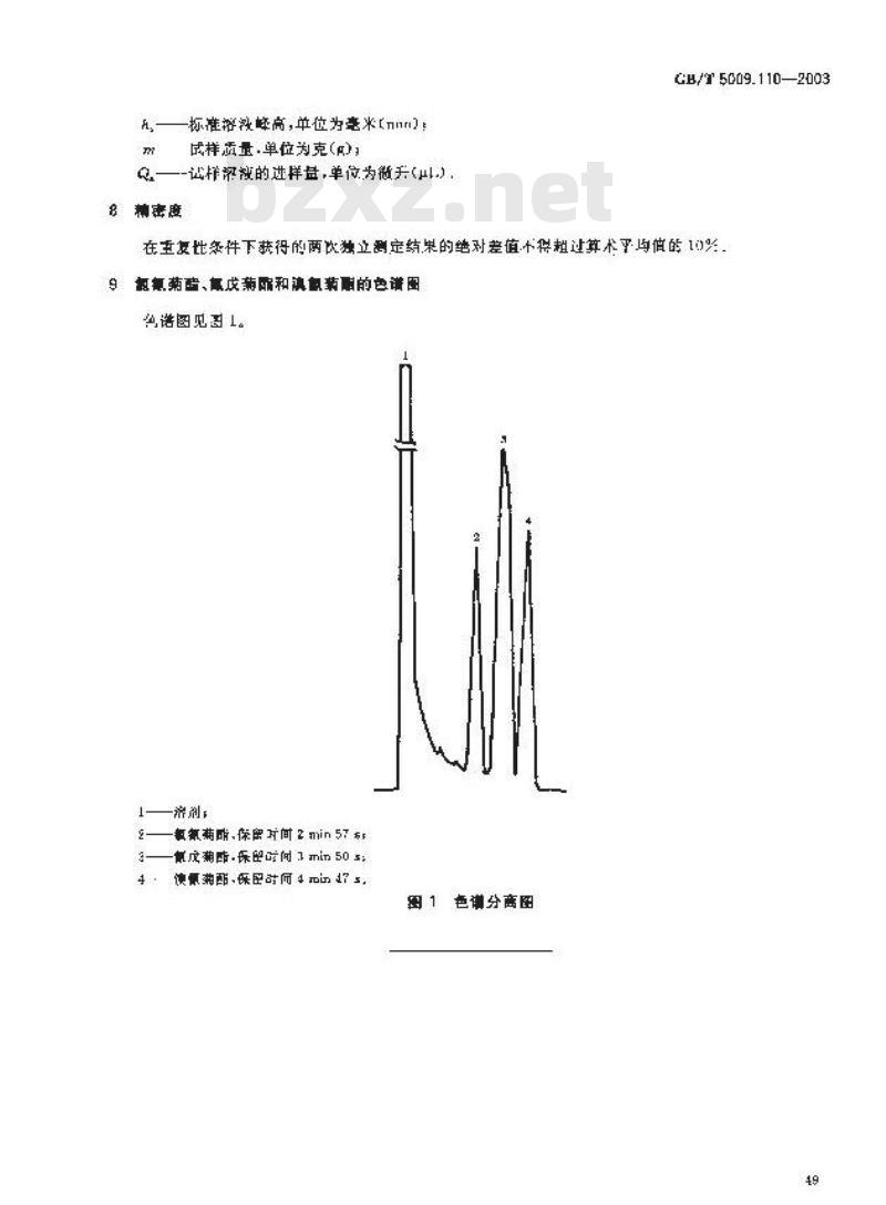 GB/T 5009.110-2003 植物性食品中氯氰菊酯、氰戊菊酯和溴氰菊酯残留量的测定
