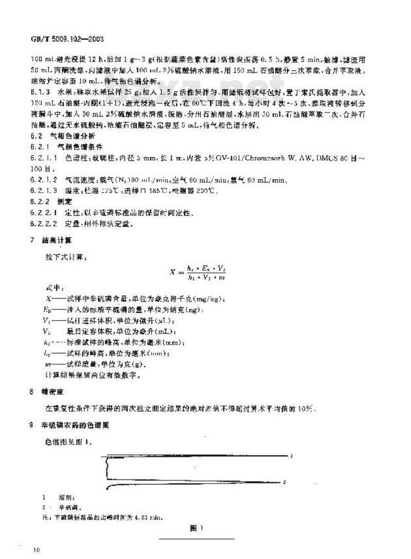 GB/T 5009.102-2003 植物性食品中辛硫磷农药残留量的测定