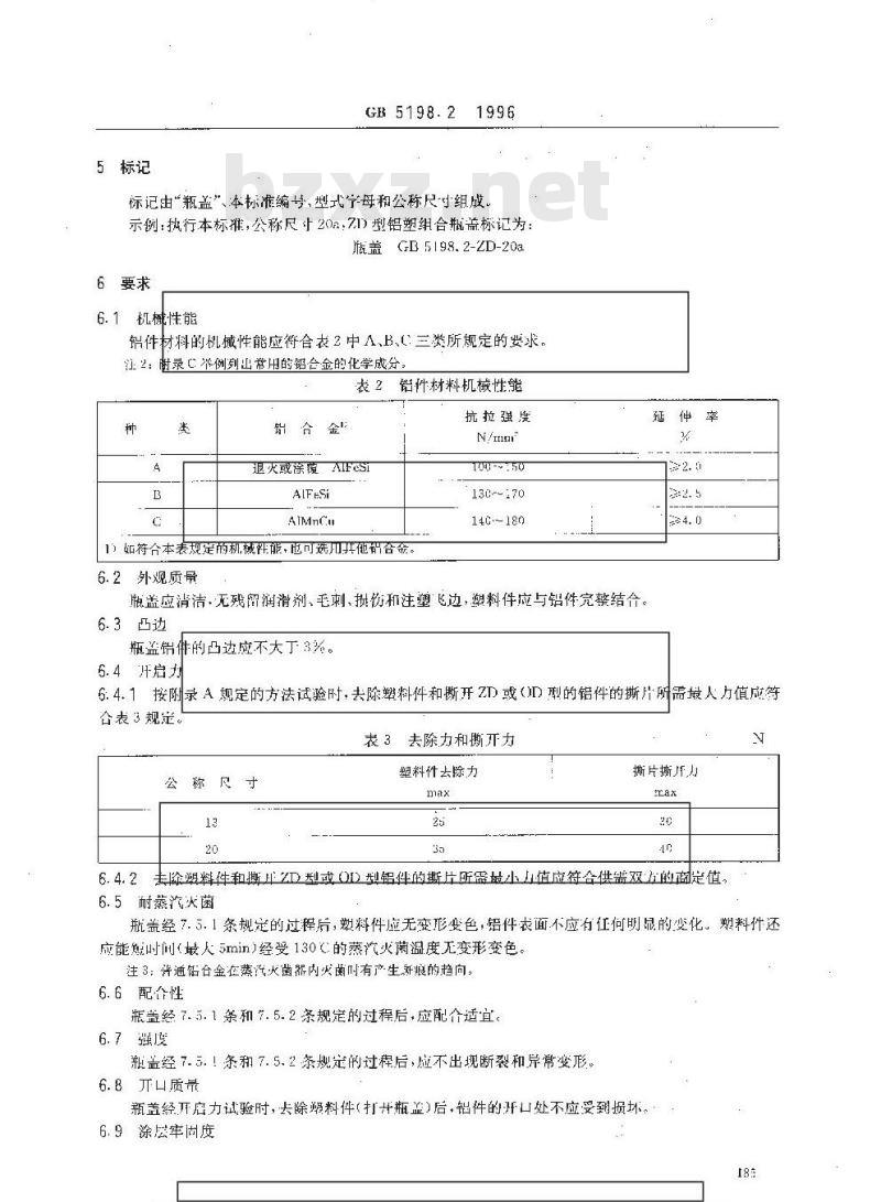 GB 5198.2-1996 抗生素玻璃瓶盖 第2部分:铝塑组合盖