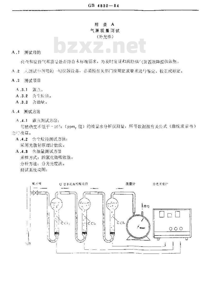 GB/T 4830-1984 工业自动化仪表气源压力范围和质量