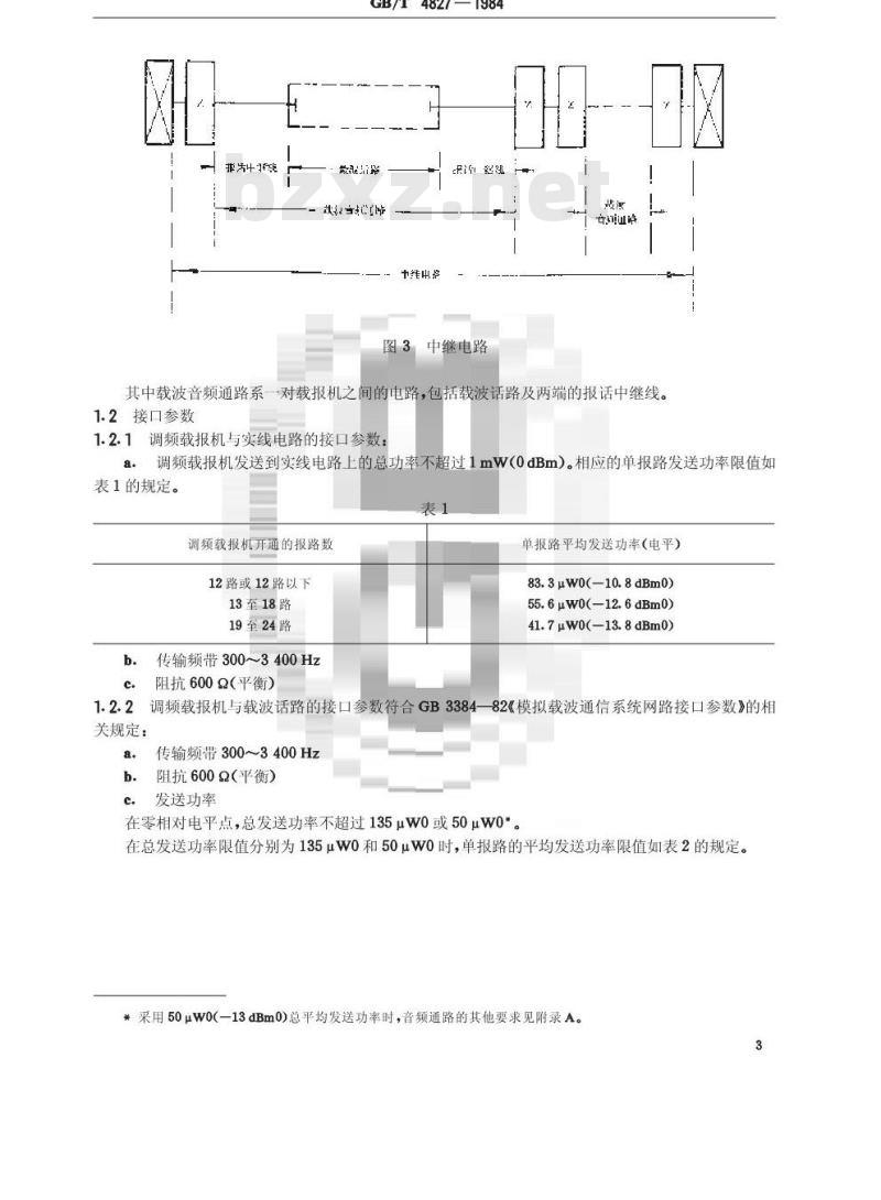 GB/T 4827-1984 50比特/秒数据传输要求