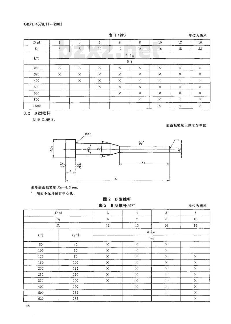 GB/T 4678.11-2003 压铸模零件 第11部分: 推杆