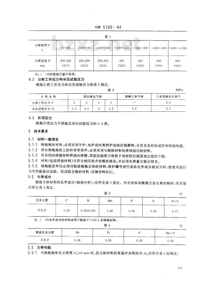 GB 5100-1994 钢质焊接气瓶