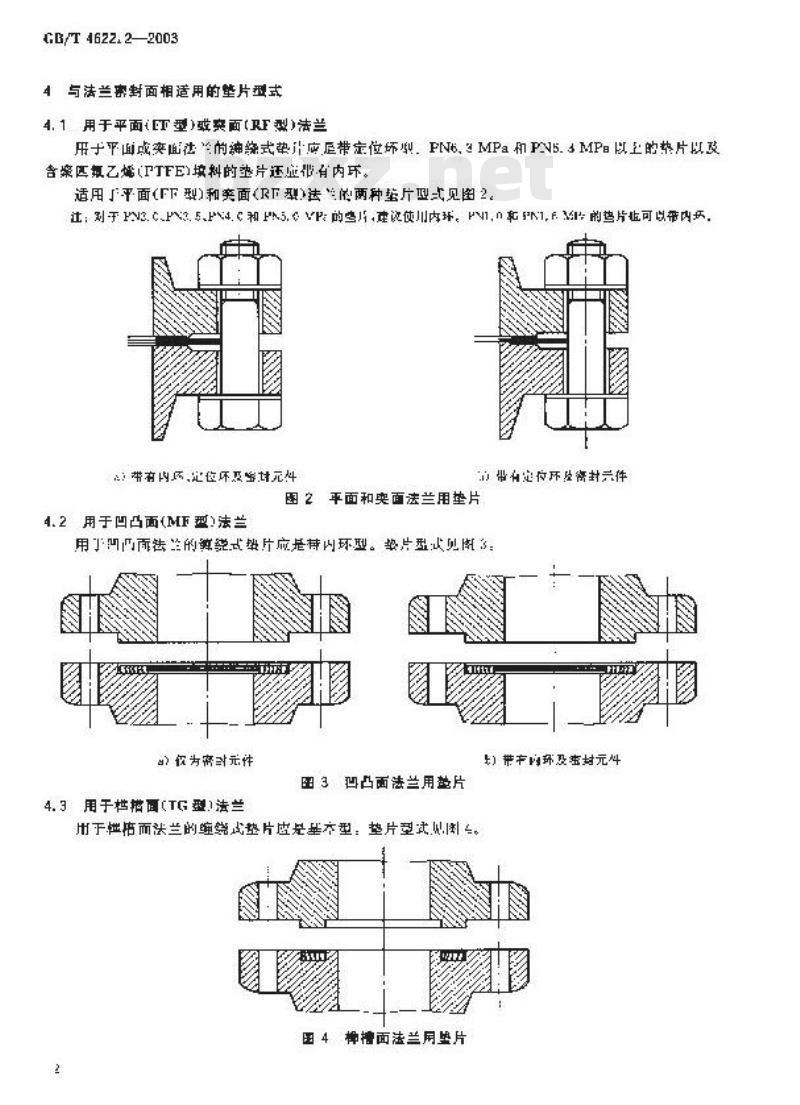 GB/T 4622.2-2003 缠绕式垫片 管法兰用垫片尺寸
