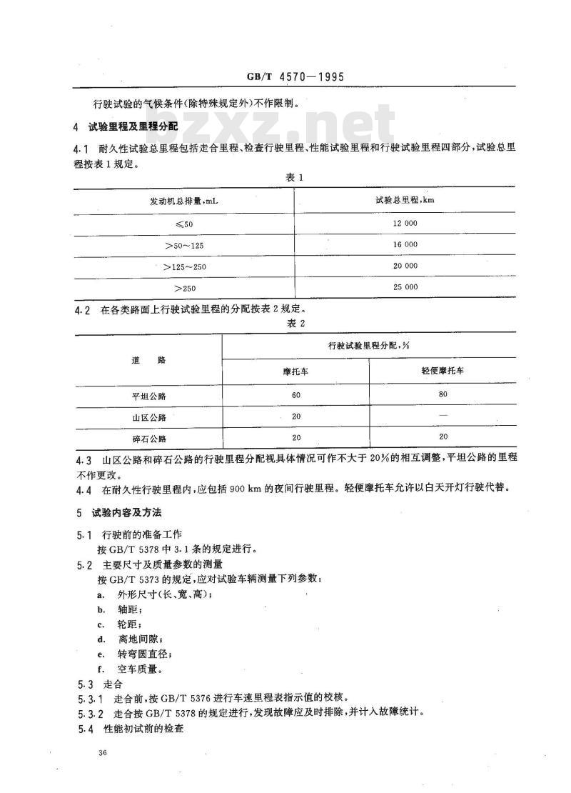 GB/T 4570-1995 摩托车和轻便摩托车耐久性试验方法