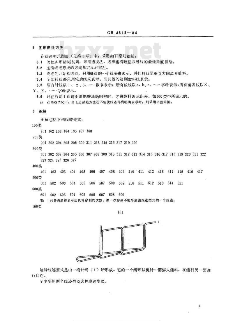 GB 4515-1984 线迹的分类和术语
