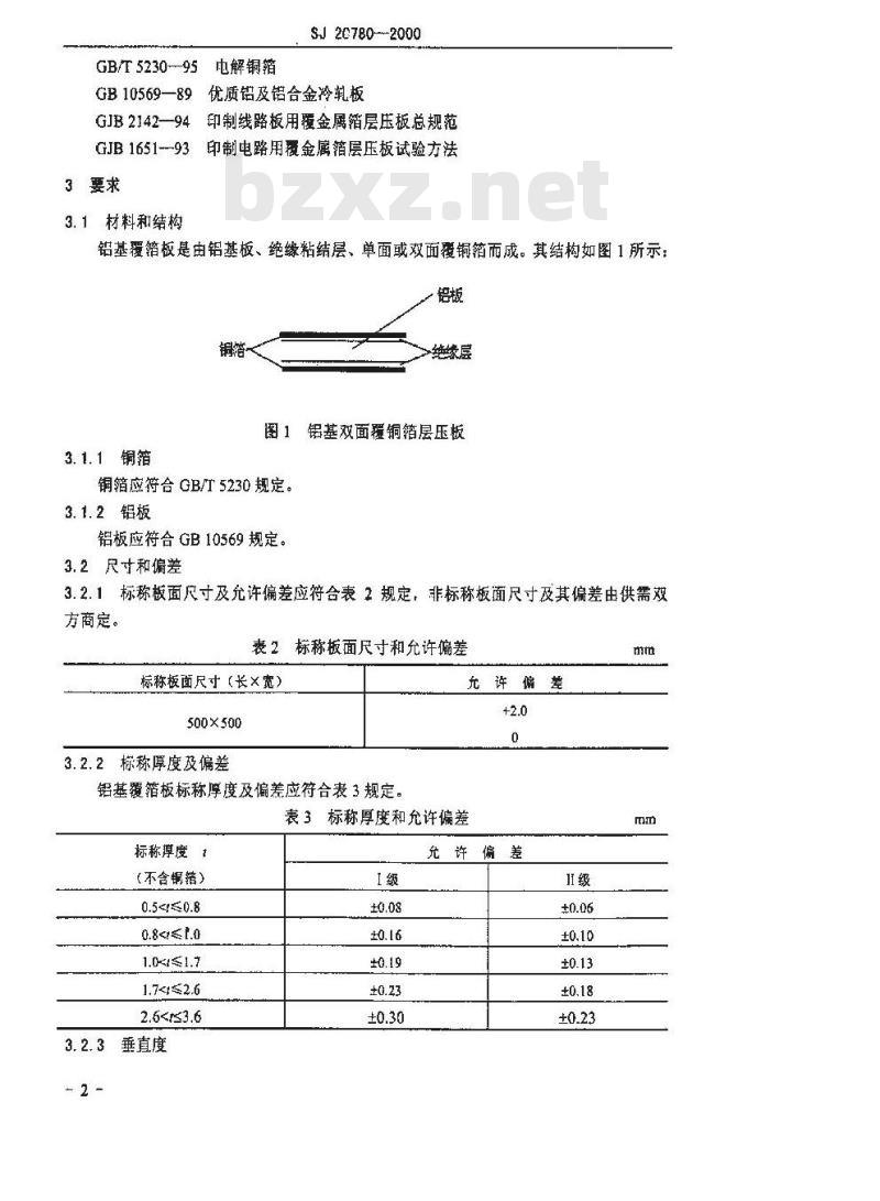 SJ 20780-2000 阻燃型铝基覆铜箔层压板规范
