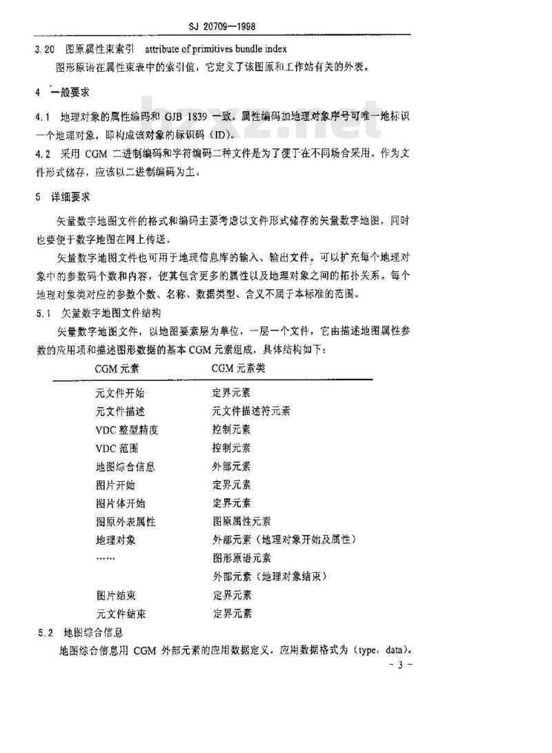 SJ 20709-1998 军用矢量数字地图文件的格式和编码
