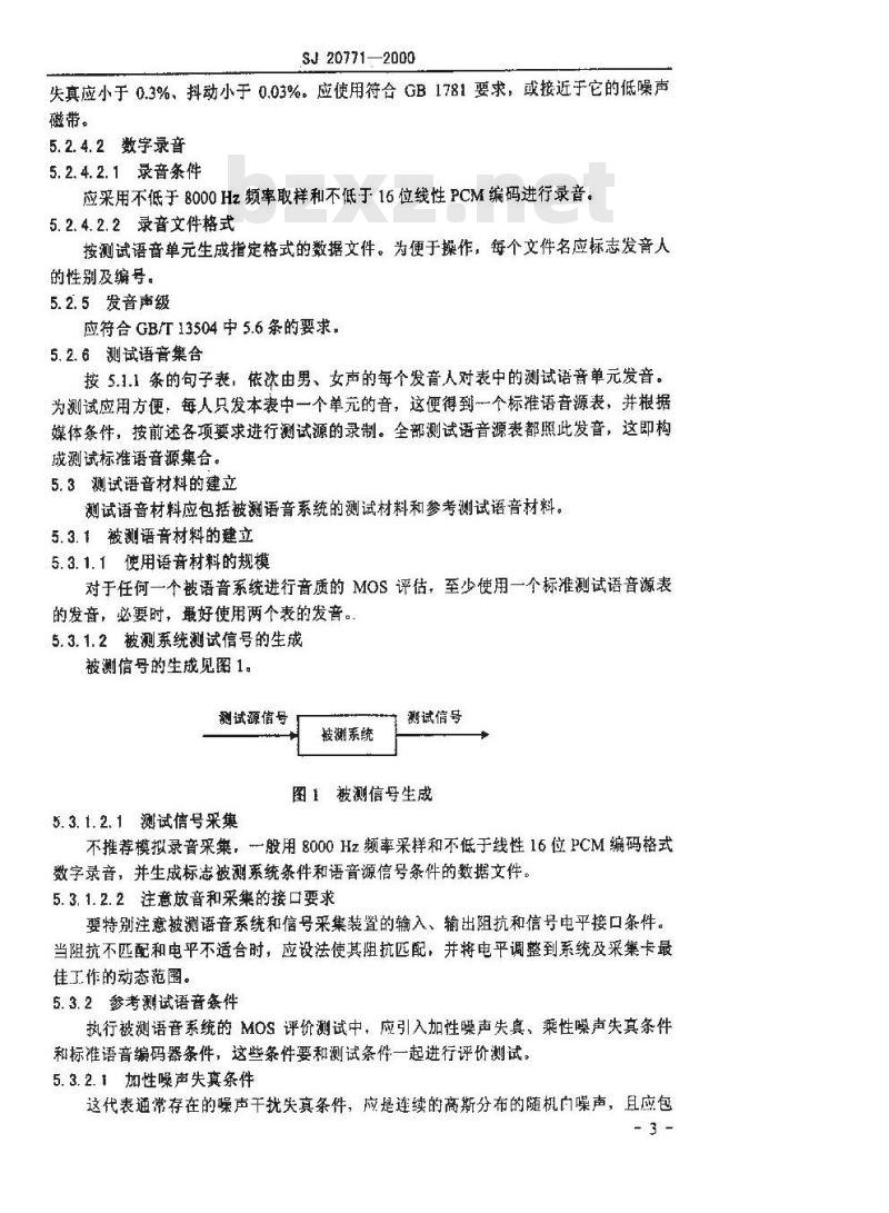 SJ 20771-2000 军用通信系统音质的MOS评价法