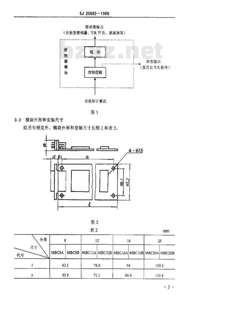SJ 20683-1998 相控阵雷达T/R组件数字式波束控制器模块通用规范