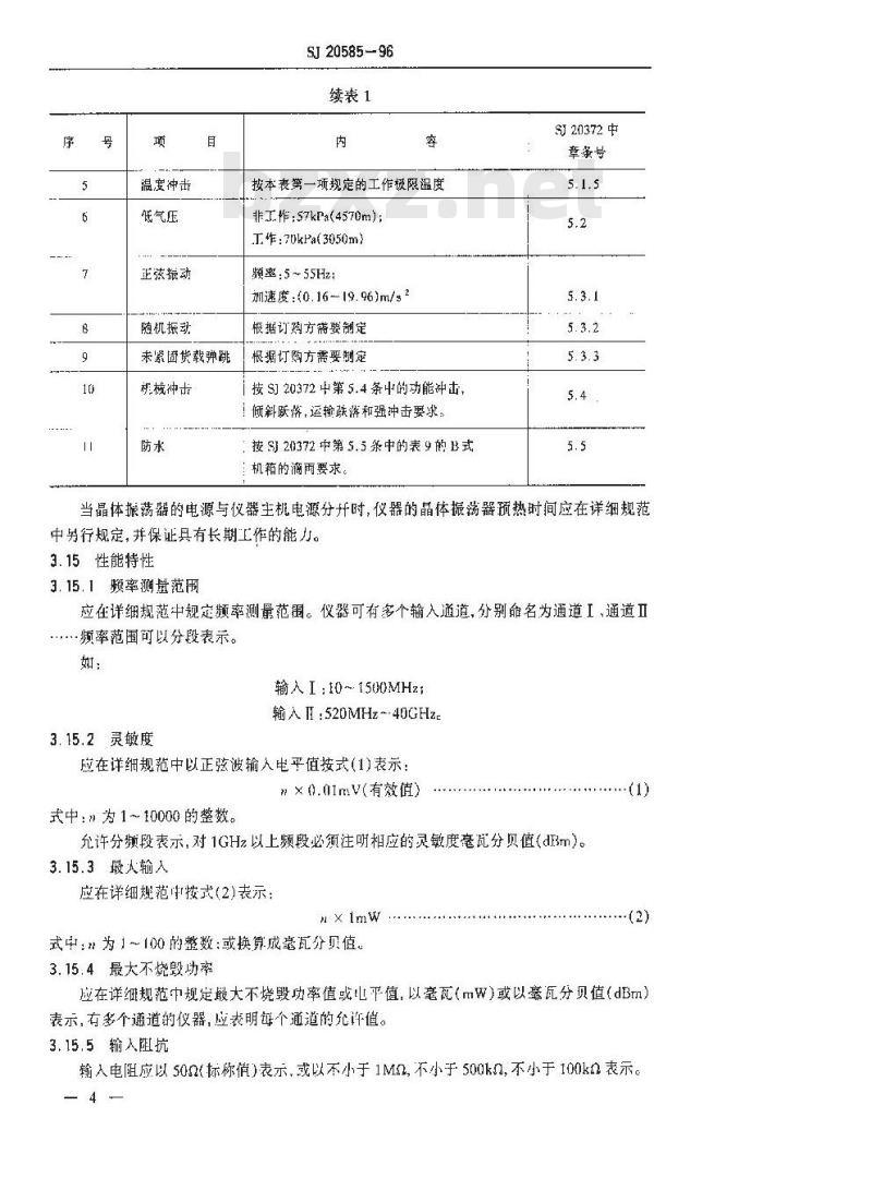 SJ 20585-1996 微波频率计通用规范
