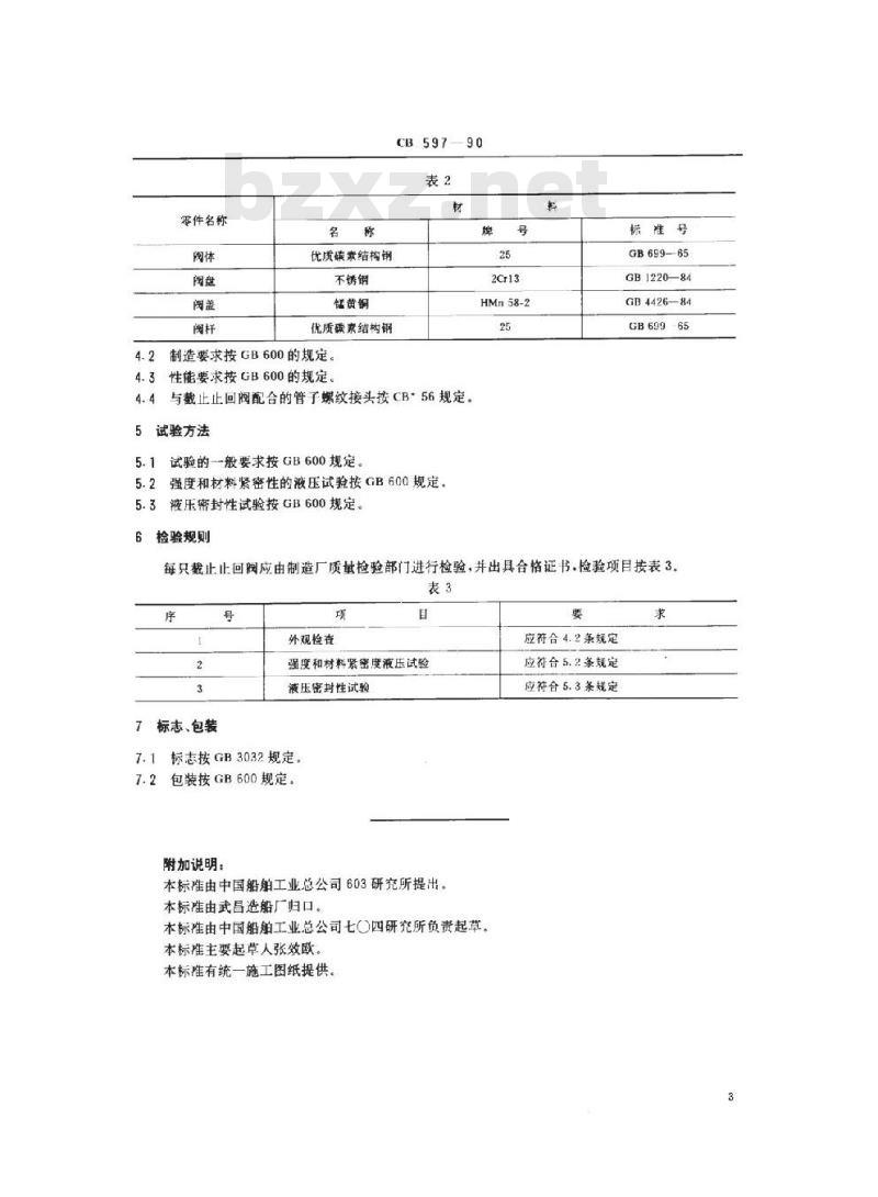 CB 597-1990 外螺纹钢制直角截止止回阀