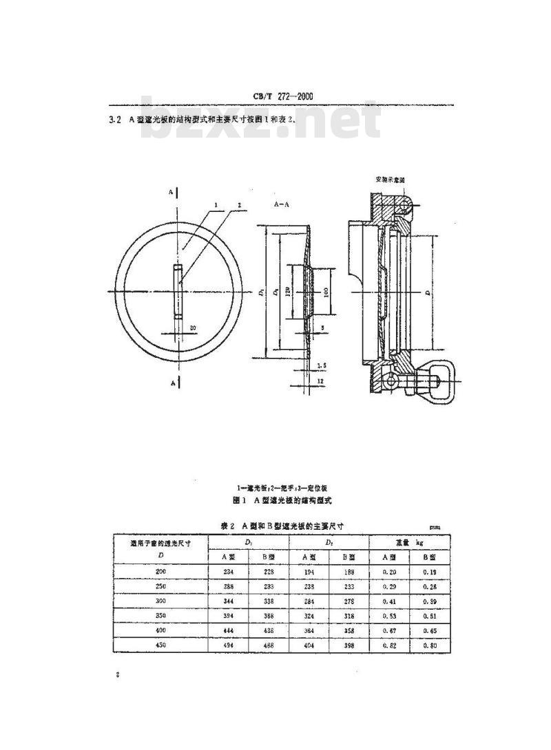 CB/T 272-2000 船用窗遮光板