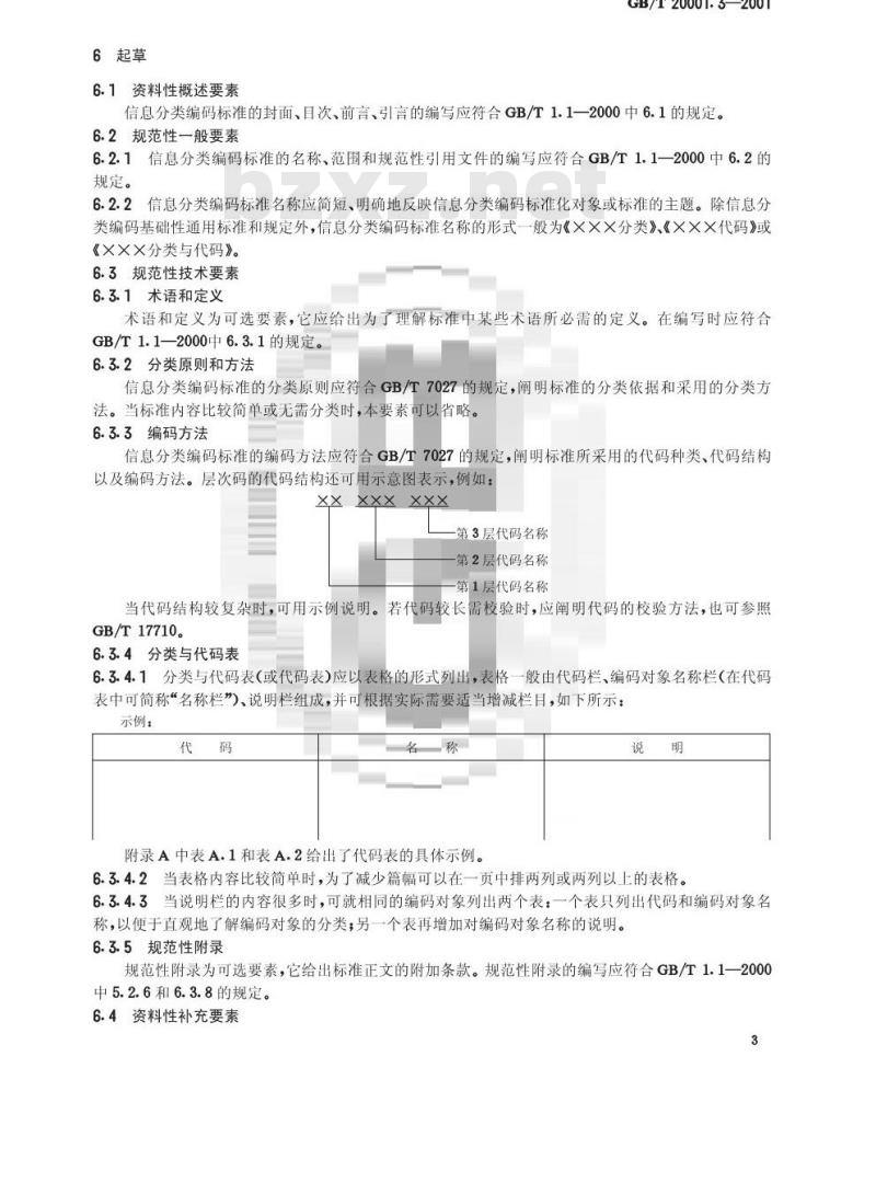 GB/T 20001.3-2001 标准编写规则 第3部分：信息分类编码