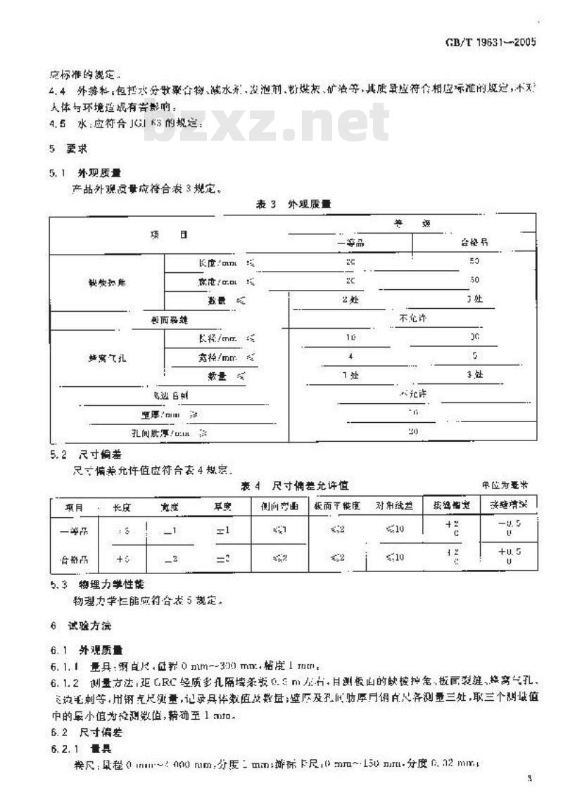 GB/T 19631-2005 玻璃纤维增强水泥轻质多孔隔墙条板
