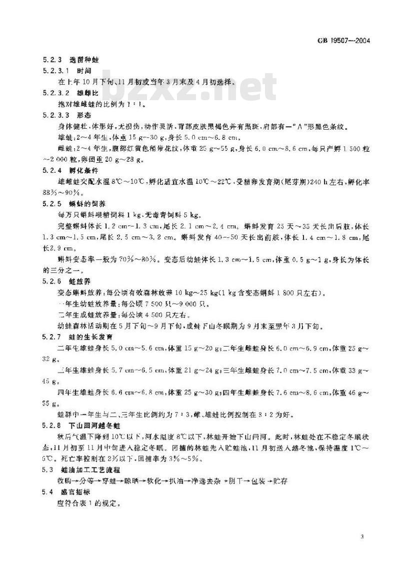 GB 19507-2004 原产地域产品 吉林长白山中国林蛙油