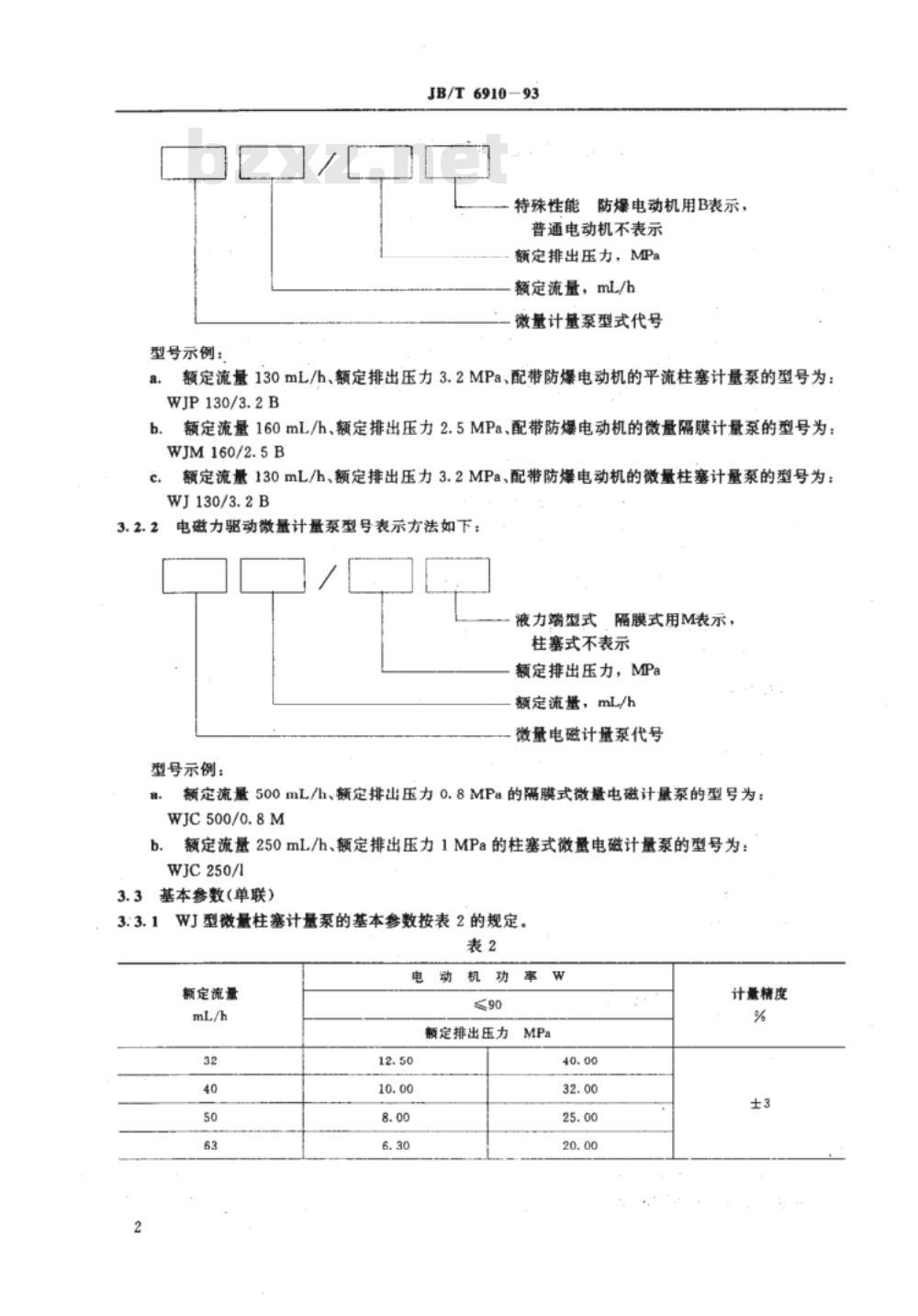 JB/T 6910-1993 微量计量泵