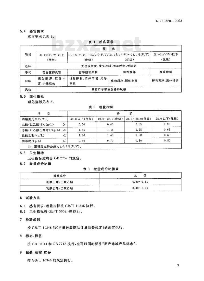 GB 19328-2003 原产地域产品 口子窖酒