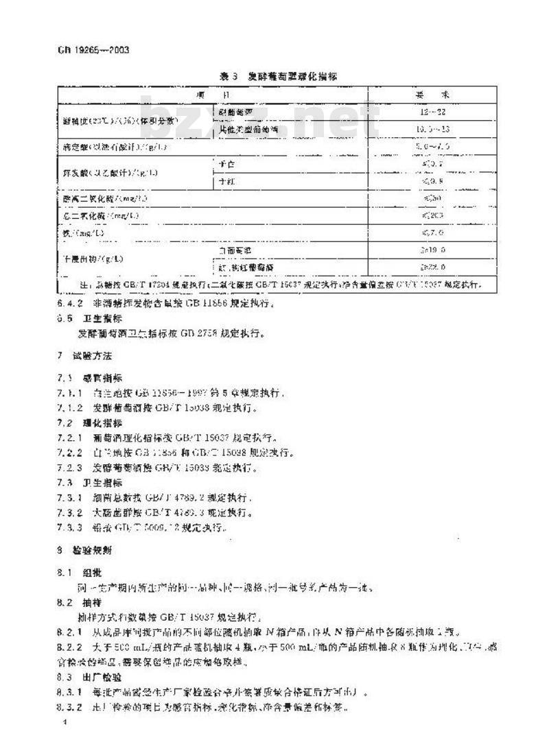 GB 19265-2003 原产地域产品 沙城葡萄酒