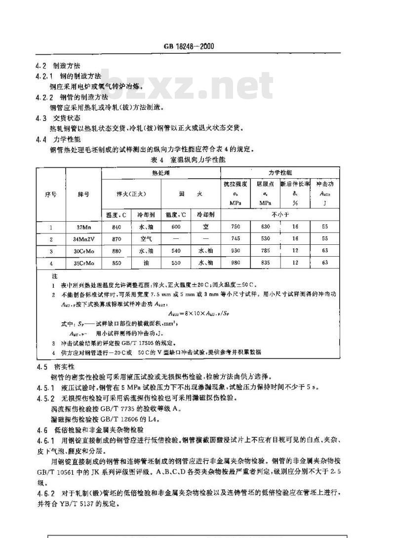 GB 18248-2000 气瓶用无缝钢管