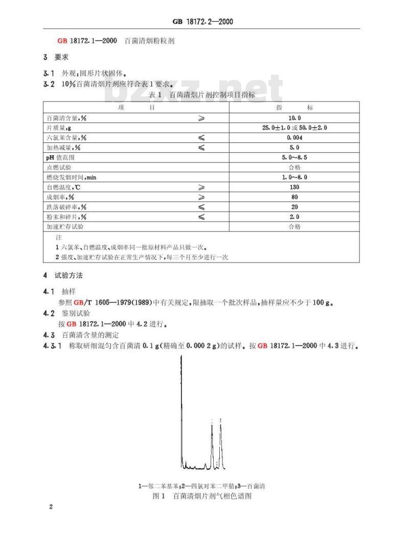 GB 18172.2-2000 10%百菌清烟片剂