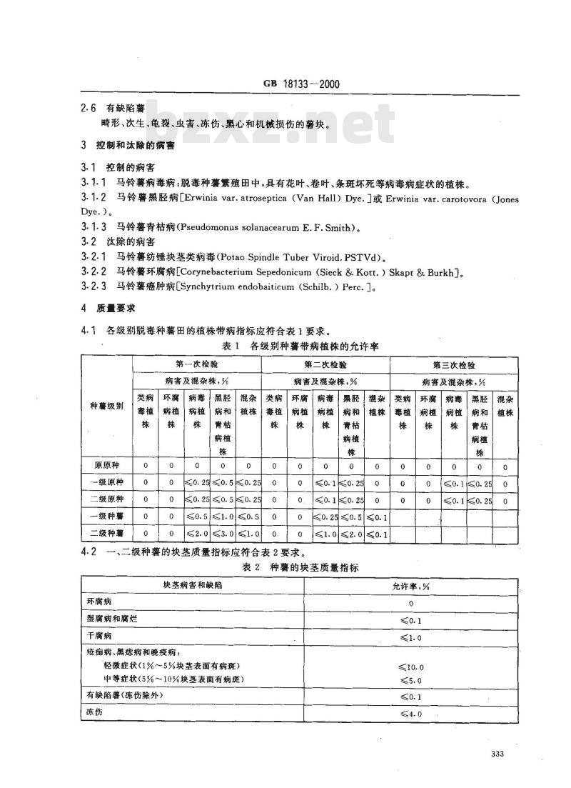 GB 18133-2000 马铃薯脱毒种薯