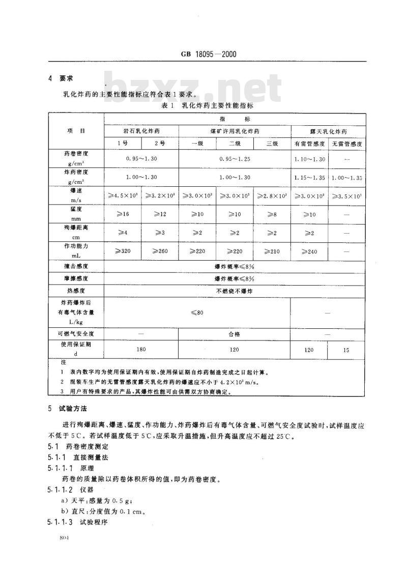 GB 18095-2000 乳化炸药