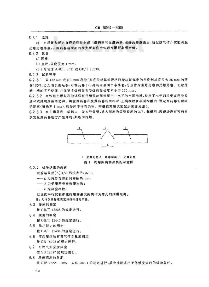 GB 18094-2000 水胶炸药