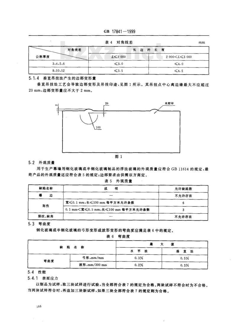 GB 17841-1999 幕墙用钢化玻璃与半钢化玻璃