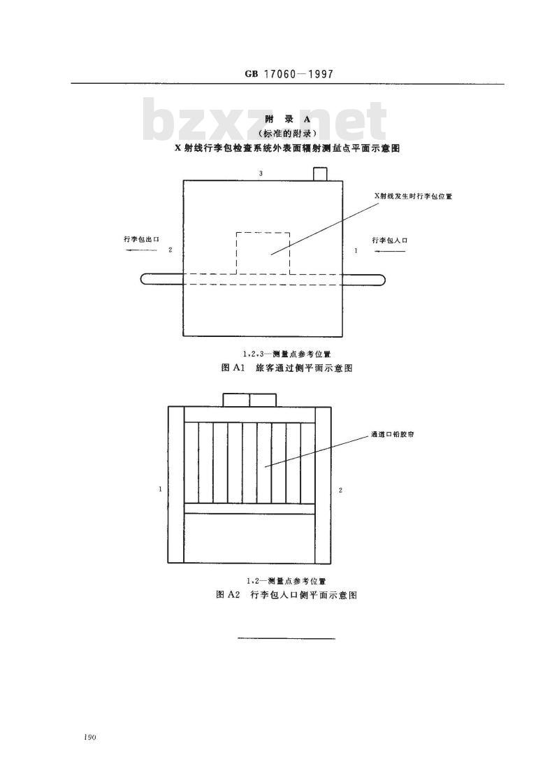 GB 17060-1997 X射线行李包检查系统的放射卫生防护标准