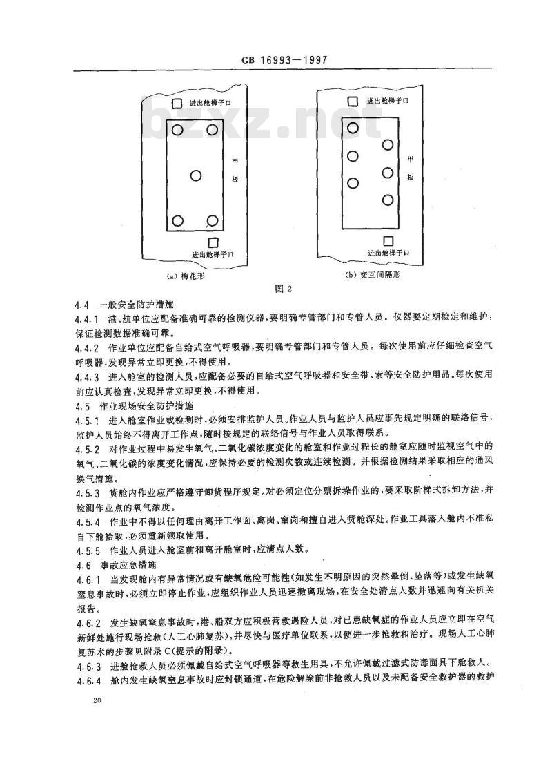 GB 16993-1997 防止船舶货舱及封闭舱缺氧危险作业安全规程