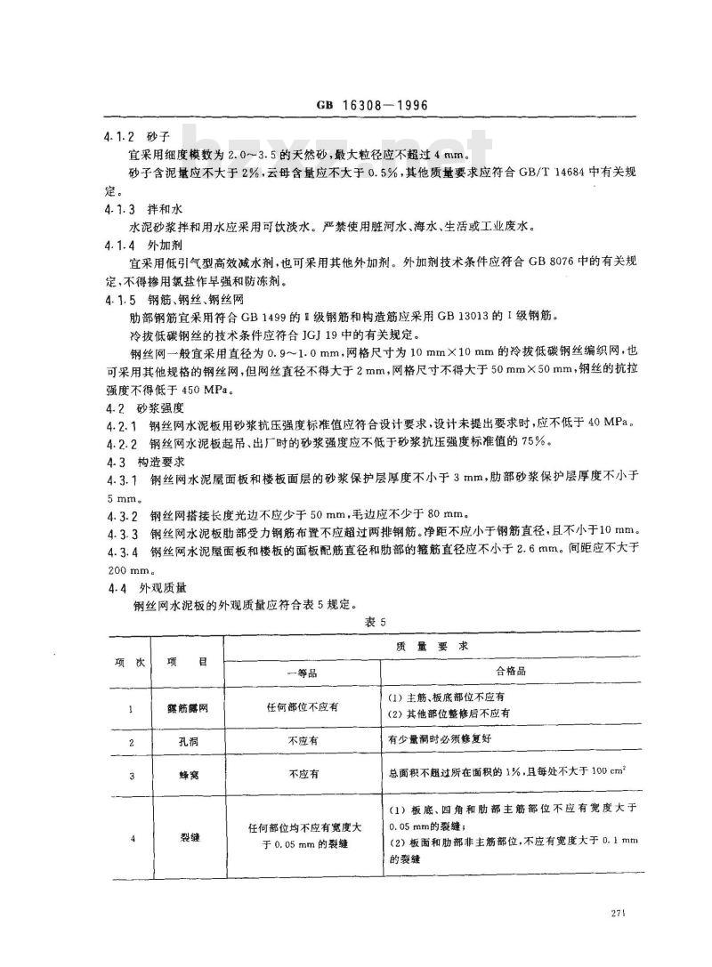 GB 16308-1996 钢丝网水泥板