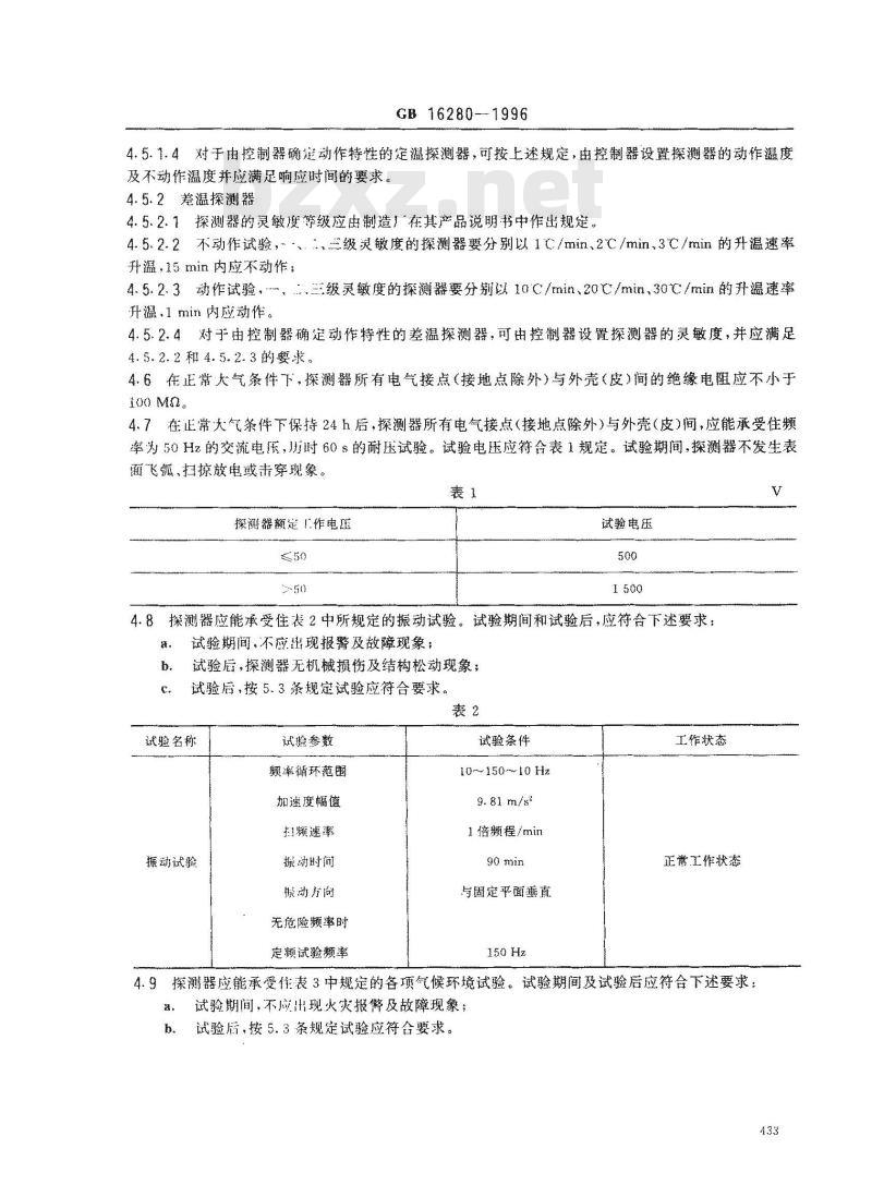 GB 16280-1996 线型感温火灾探测器技术要求及试验方法