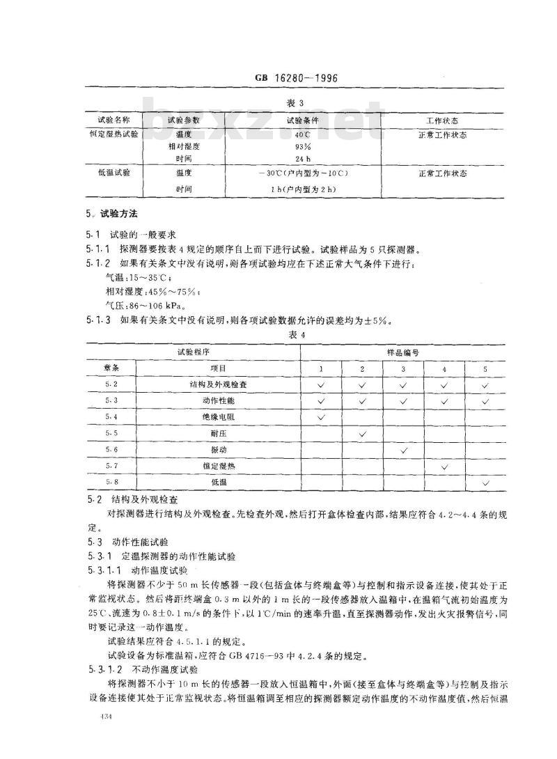 GB 16280-1996 线型感温火灾探测器技术要求及试验方法