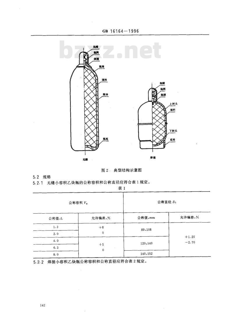 GB 16164-1996 小容积溶解乙炔气瓶