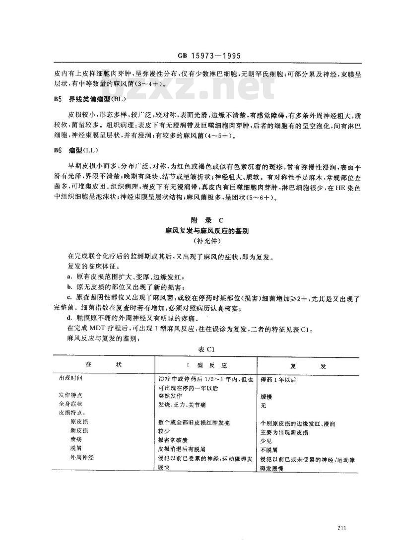GB 15973-1995 麻风病诊断标准及处理原则
