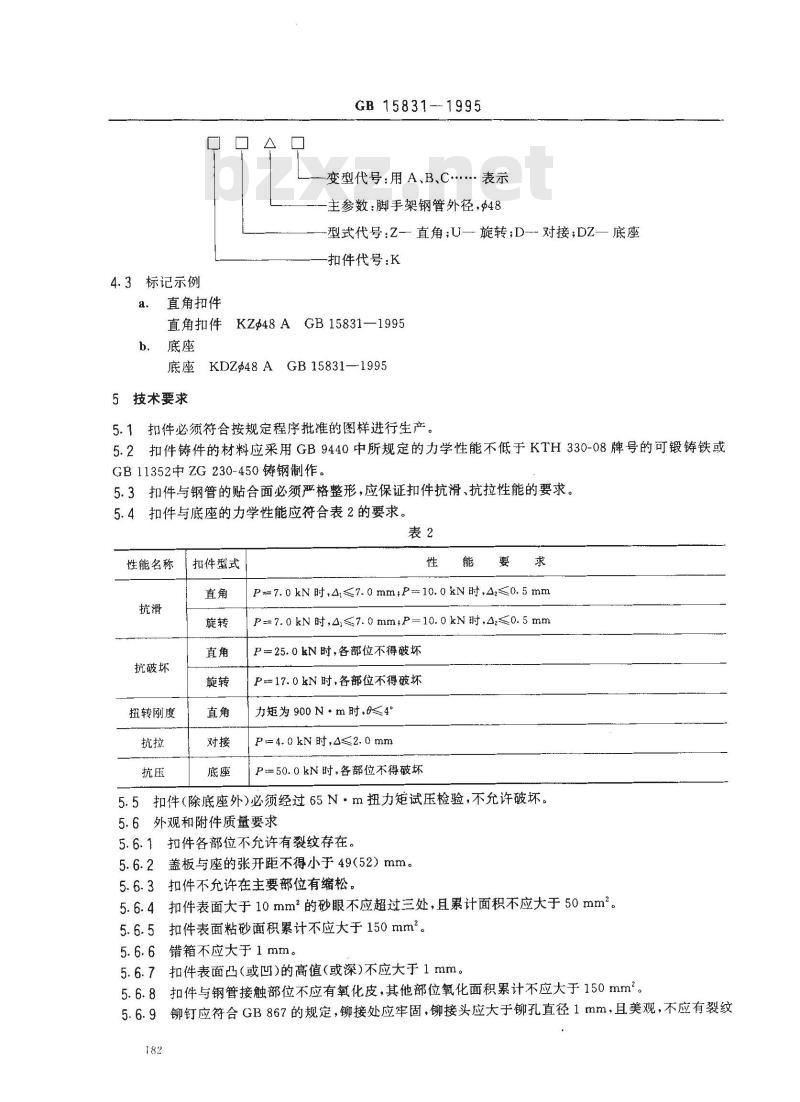 GB 15831-1995 钢管脚手架扣件