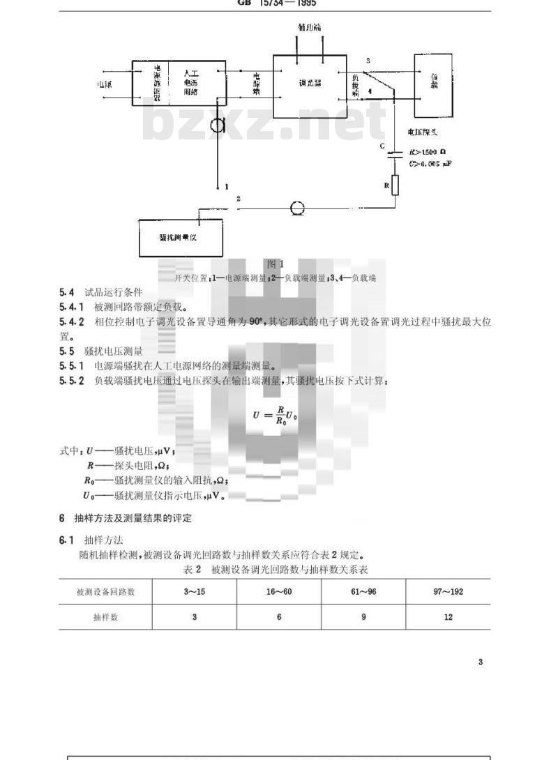 GB 15734-1995 电子调光设备无线电骚扰特性限值及测量方法