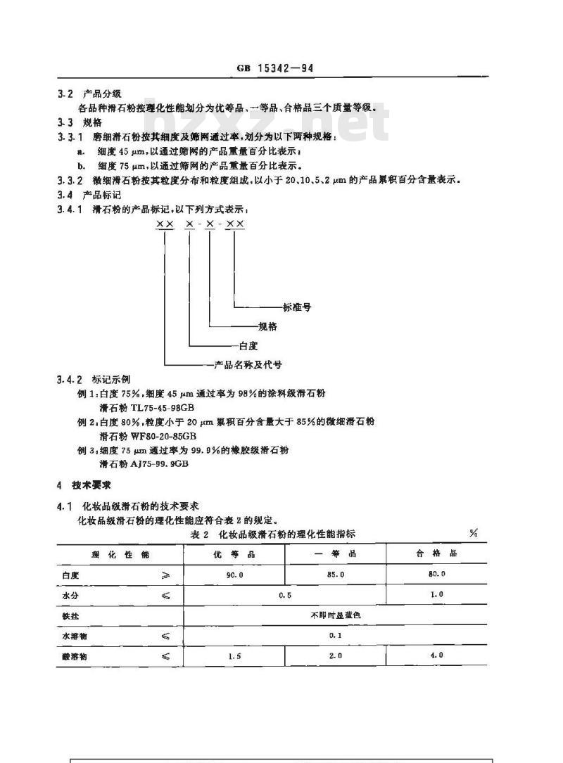 GB 15342-1994 滑石粉