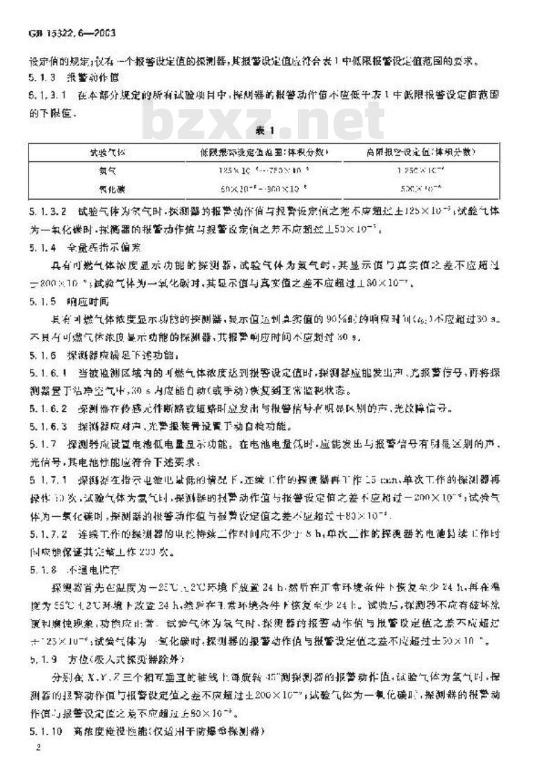 GB 15322.6-2003 可燃气体探测器 第6部分:测量人工煤气的便携式可燃气体探测器