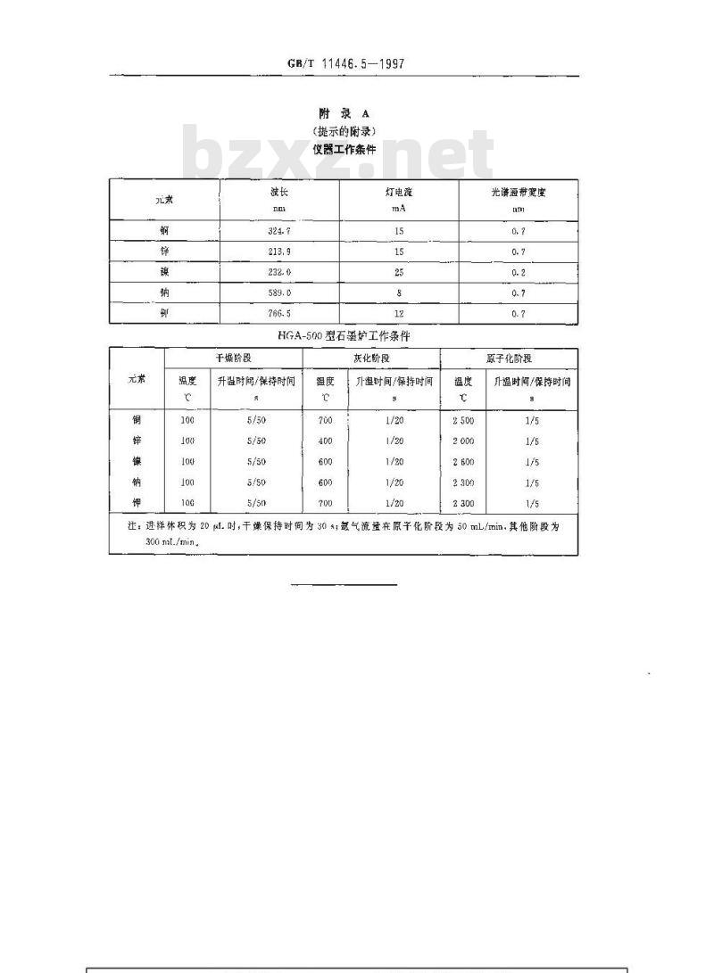 GB/T 11446.5-1997 电子级水中痕量金属的原子吸收分光光度测试方法