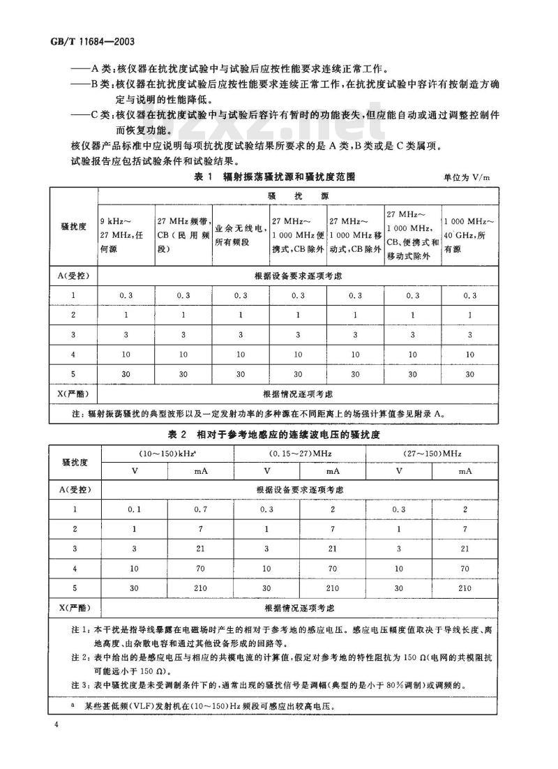 GB/T 11684-2003 核仪器电磁环境条件与试验方法