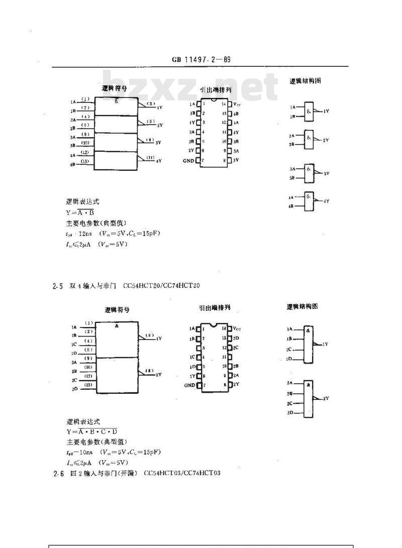 GB/T 11497.2-1989 半导体集成电路CMOS电路系列和品种 54/74HCT系列的品种