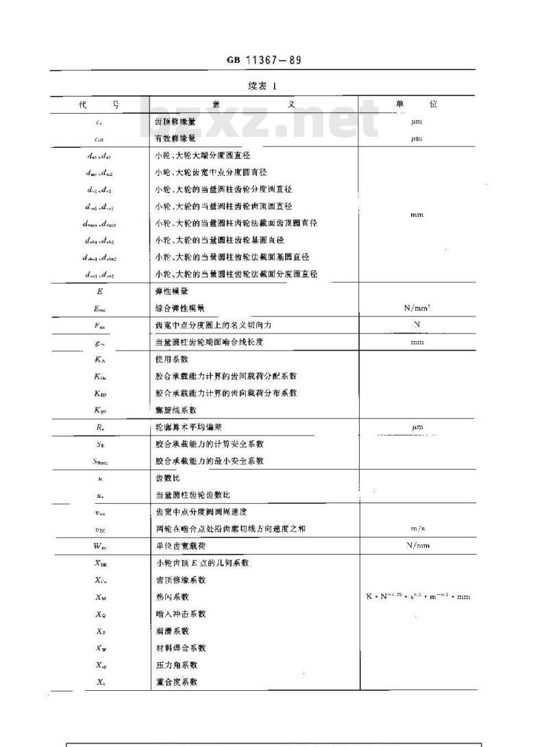 GB/T 11367-1989 锥齿轮胶合承载能力计算方法
