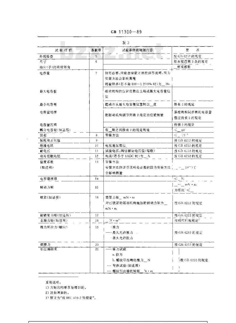 GB 11300-1989 电子设备用A类调谐可变电容器空白详细规范