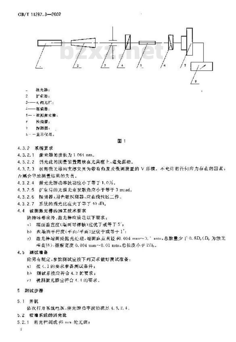 GB/T 11297.3-2002 掺钕钇铝石榴石激光棒消光比的测量方法
